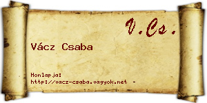 Vácz Csaba névjegykártya