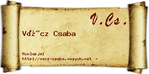 Vácz Csaba névjegykártya